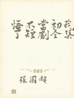 悔不当初我不追了短剧全集完整版免费观看封面