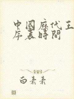 中国历代王朝顺序表时间封面