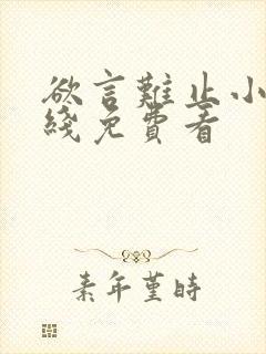 欲言难止小说在线免费看