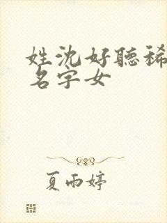 姓沈好听稀少的名字女封面