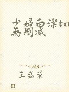 少妇白洁txt无删减