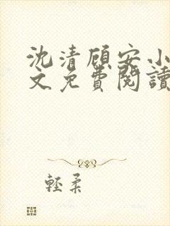 沈清顾安小说全文免费阅读
