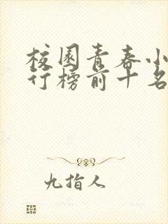 校园青春小说排行榜前十名封面