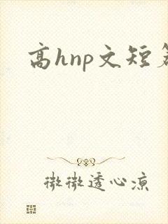 高hnp文短篇封面