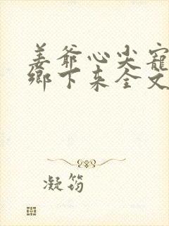 姜爷心尖宠她从乡下来全文阅读