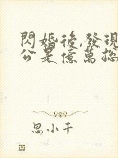 闪婚后,发现老公是亿万总裁小说免费看封面