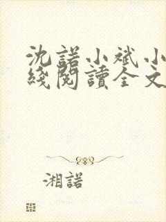 沈诺小斌小说在线阅读全文