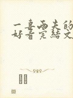 一妻两夫的小说好看完结文