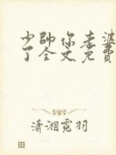 少帅你老婆又跑了全文免费阅读小说