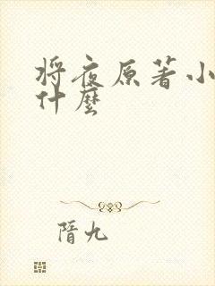 将夜原著小说叫什么