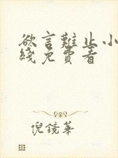 欲言难止小说在线免费看