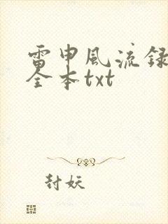 雷申风流录下载全本txt