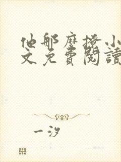 他那么撩小说全文免费阅读无删减封面