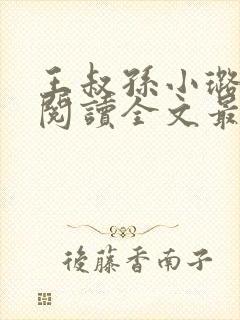 王叔孙小璐免费阅读全文最新章节