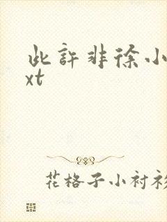 此许非徐小说txt