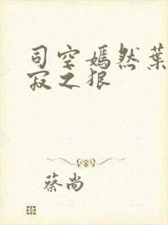 司空嫣然叶凡孤寂之狼