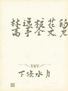 林逸校花的贴身高手全文免费阅读封面