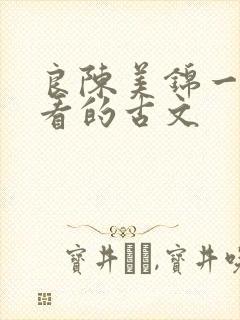 良陈美锦一样好看的古文