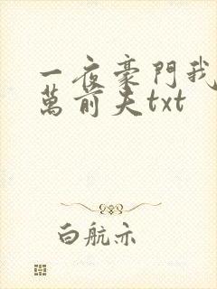 一夜豪门我的亿万前夫txt