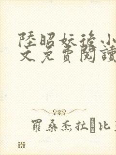 陆昭妖后小说全文免费阅读