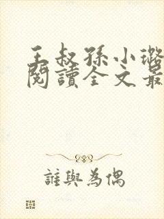 王叔孙小璐免费阅读全文最新章节