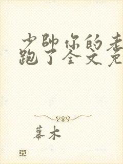 少帅你的老婆又跑了全文免费阅读