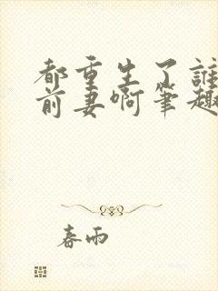 都重生了谁还追前妻啊笔趣阁封面