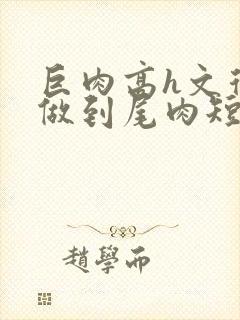 巨肉高h文从头做到尾肉短文封面