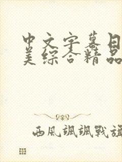 中文字幕日韩欧美综合精品封面