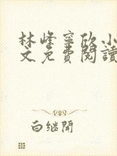 林峰宁欣小说全文免费阅读笔趣阁