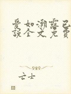 爱如潮露已唏小说全文免费阅读笔趣阁封面