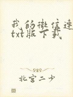 我的微信连三界txt版下载