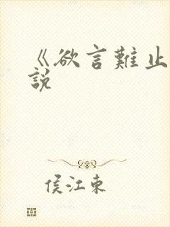 《欲言难止》小说