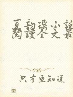 夏韵瑶小说免费阅读全文最新章节