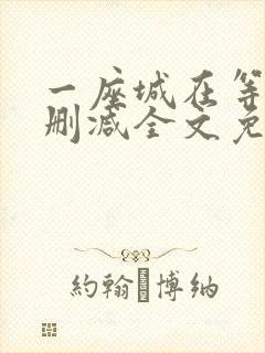 一座城在等你无删减全文免费阅读封面