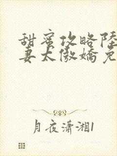 甜蜜攻略陆总前妻太傲娇免费观看