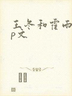 王冬和霍雨浩cp文封面