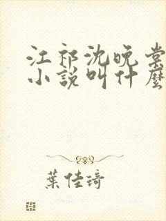 江祁沈晚棠原著小说叫什么