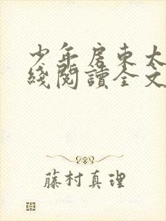 少年房东太太在线阅读全文免费阅读_封面