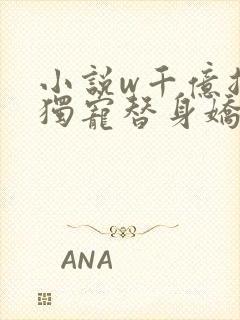 小说w千亿总裁独宠替身娇妻》