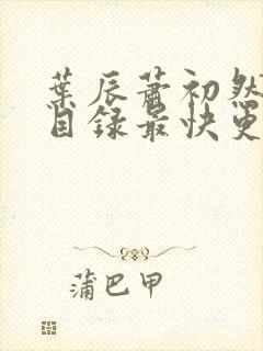 叶辰萧初然全部目录最快更新