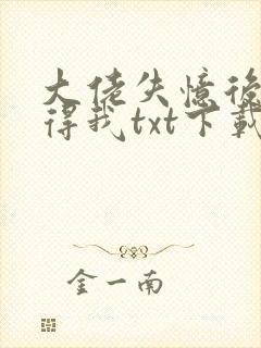 大佬失忆后只记得我txt下载封面