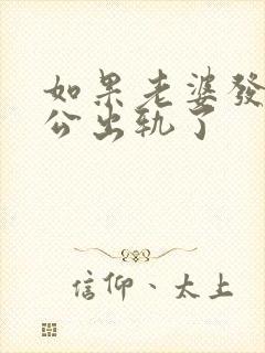 如果老婆发现老公出轨了封面