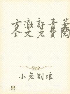 方澈许青蒂小说全文免费阅读封面