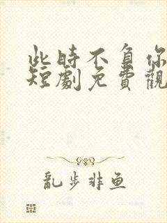 此时不负你情深短剧免费观看