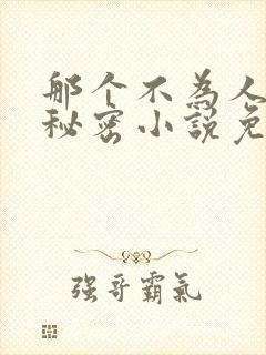 那个不为人知的秘密小说免费阅读