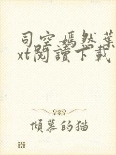 司空嫣然叶凡txt阅读下载