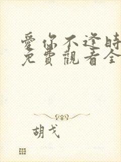 爱你不逢时短剧免费观看全集封面