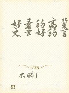 好看的高质量的文笔好的言情