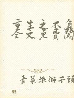 重生之不负韶华全文免费阅读